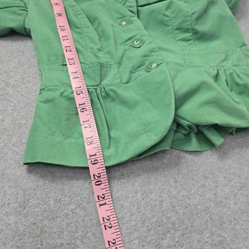 Vtg 90s‎ Y2K Cidra Blazer Jacket 2 S Green Cropped 3/4 Sleeves Fairy Coquette - Picture 8 of 16